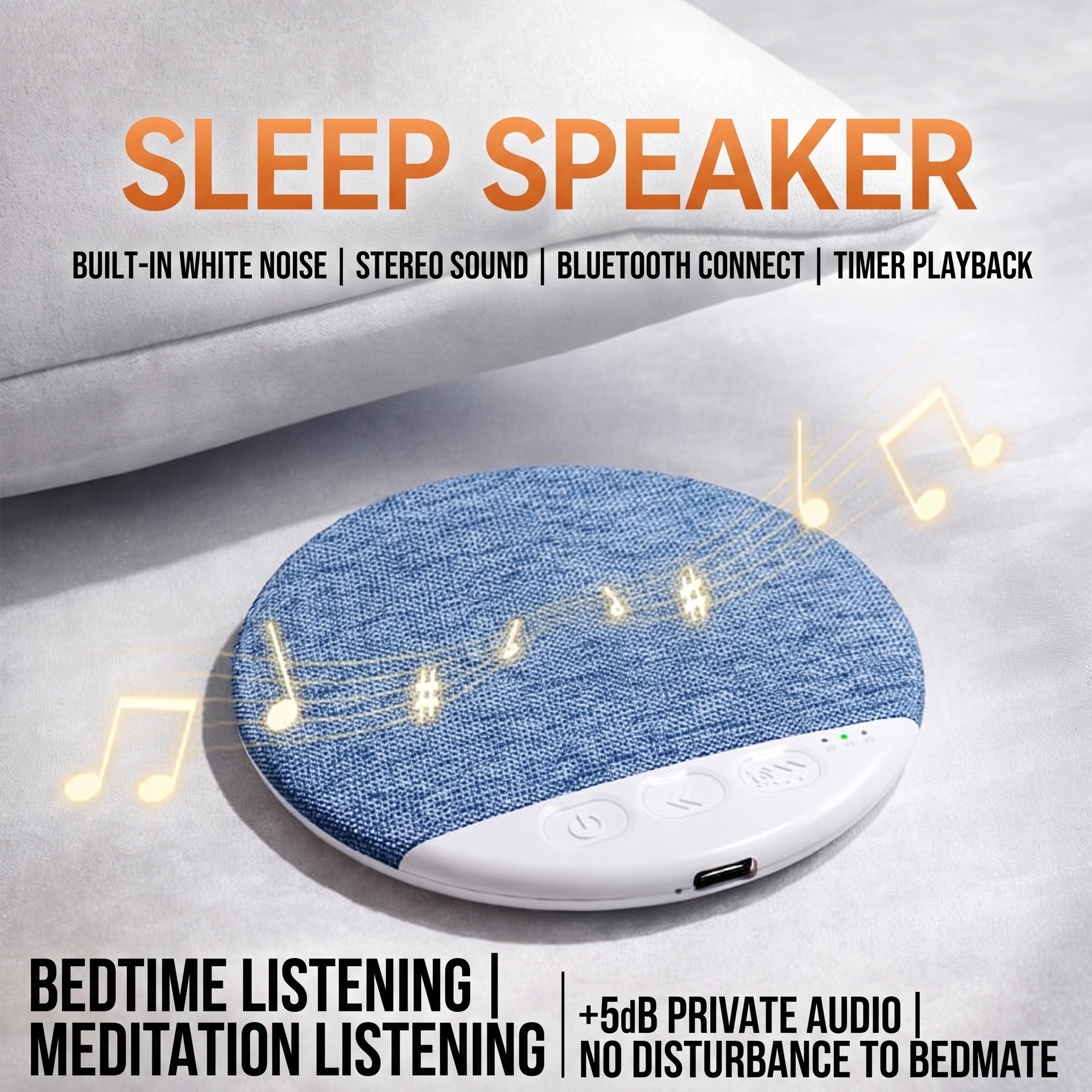 No Headphones Needed: Ditch the uncomfortable earbuds. Simply place it under your pillow to protect your hearing and sleep comfortably all night long.